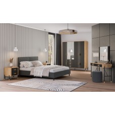 Naktskapīts DANTE DT22, Ozols cremona/Antrancīts matēts/Melns